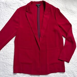 Topshop Red Open Front Blazer Size 8 Classic Tailored Jacket